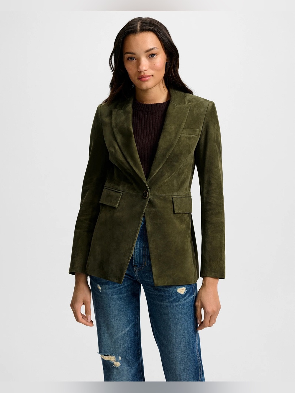 Veronica Beard New Duane Suede Dickey Jacket Cypress Size 8